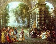 Jean-Antoine Watteau Das Ballvergnegen oil on canvas